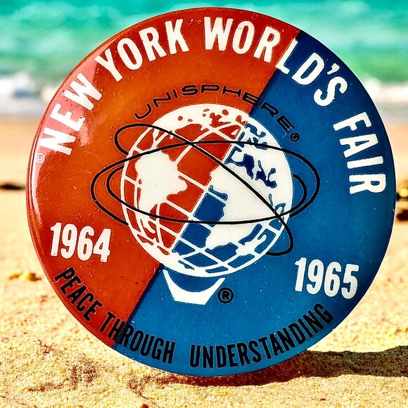 New York World's Fair Pin 1964-65 Unisphere Peace through Understanding - Picture 5 of 11